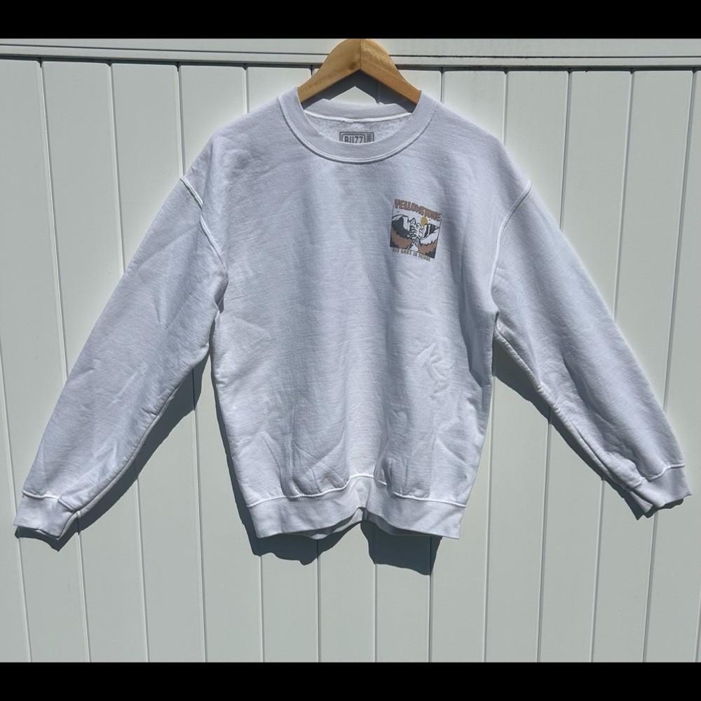 White Graphic Crewneck